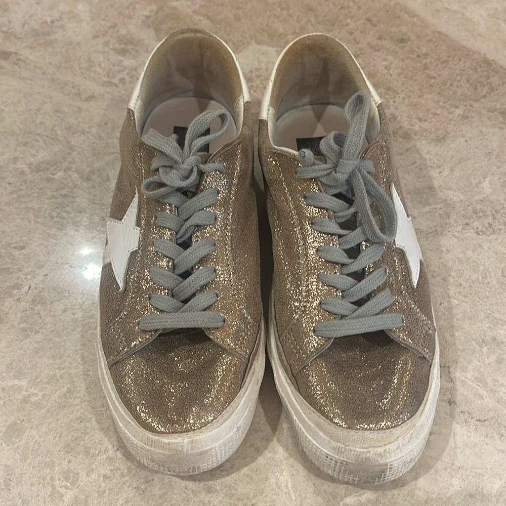 Golden goose gold sneakers